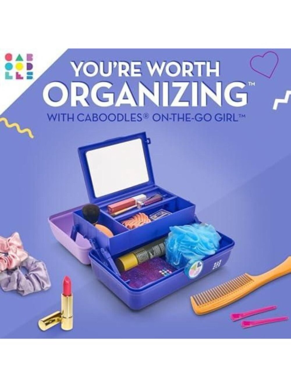 Caboodles on-the-Go Girl Storage - Lilac Over Cobalt Blue - Picture 3 of 7
